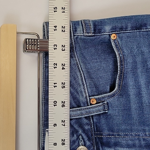 Paige Verdugo Ankle Jeans Wash Rugged Fray Hem Med. Wash Size 28 - Picture 8 of 16